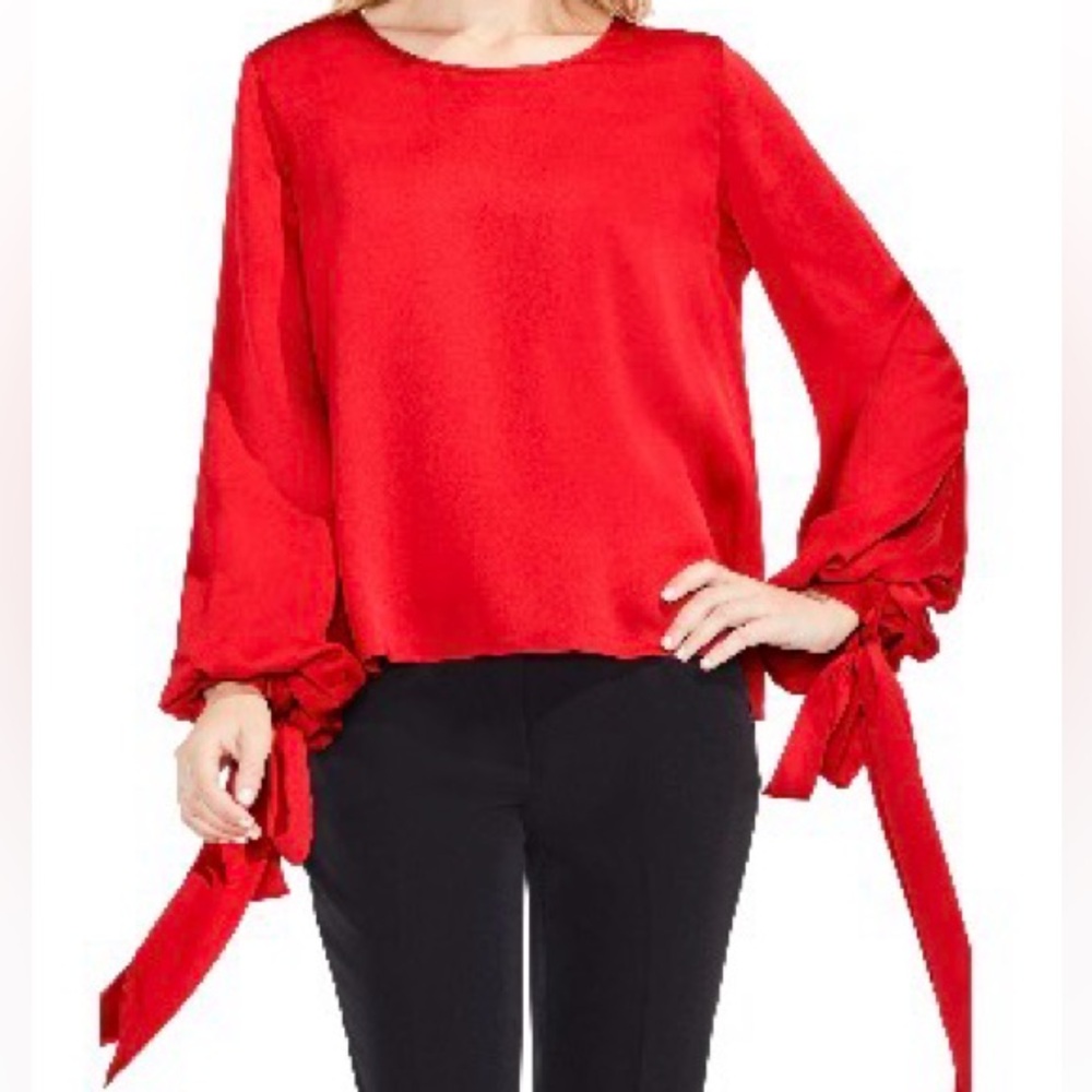 Vince Camuto Tie Cuff Bubble Sleeve Blouse
